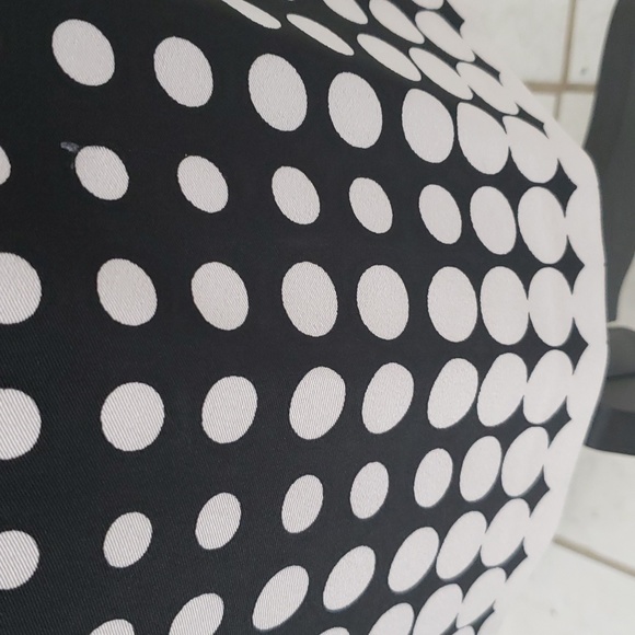 Voir Voir Black/White Sleeveless Belted Polka-dot Dress SIZE 12 - Picture 8 of 8